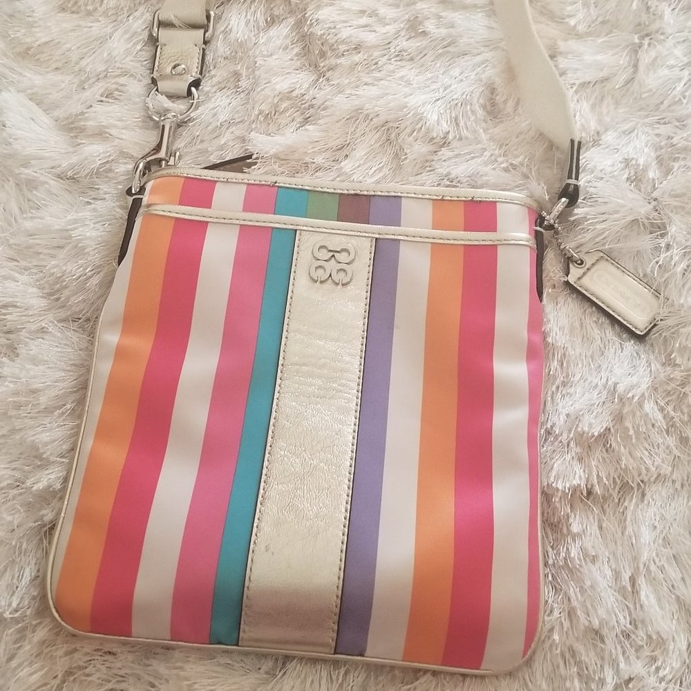 2/$99🔥3/$118 Coach Legacy Striped Crossbody Bag